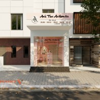 Mẫu thiết kế nội thất shop mỹ phẩm Anh Thư chỉ 43m2